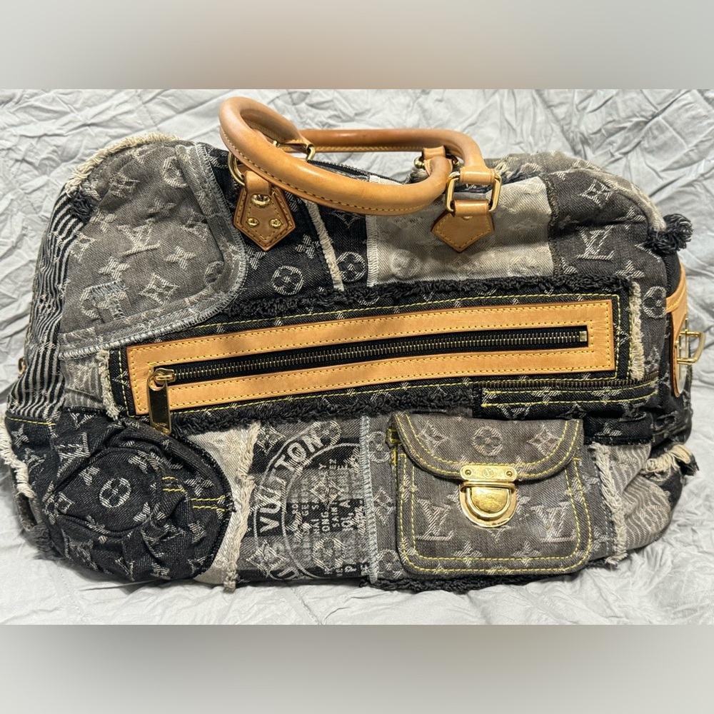 Louis Vuitton Monogram Denim Patchwork Bowly